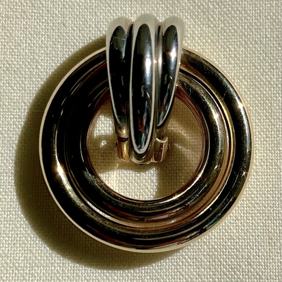 Gold and Silver Door Knocker Earrings - Picture 11 of 16